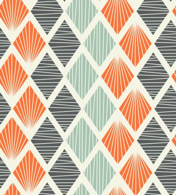 Seamless geometric pattern with rhombus. Decorative abstract background clipart