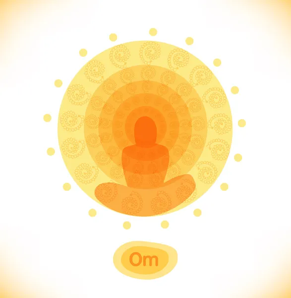parlak mandala. Budistler afiş. Hinduizm sembolü. Yoga illüstrasyon