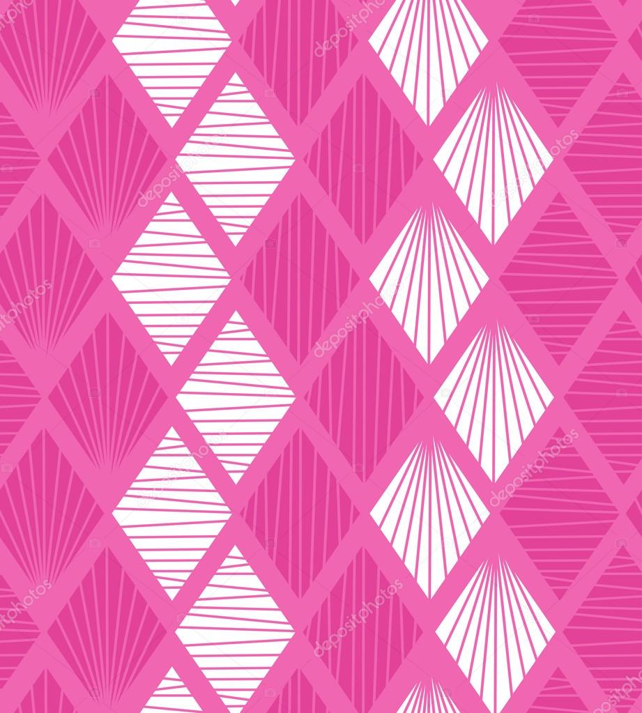 Seamless geometric pattern with rhombus. Decorative pink background