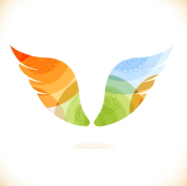 Multicolor geïsoleerde vleugels — Stockvector