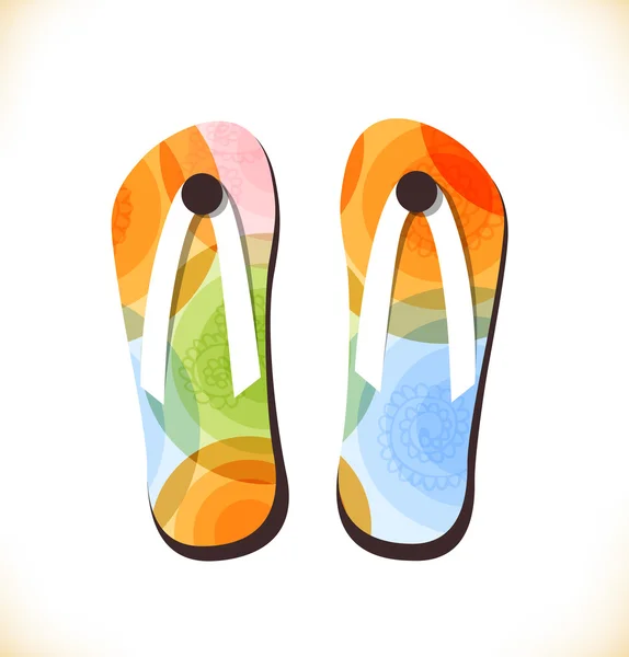 Multicolor geïsoleerde slippers — Stockvector