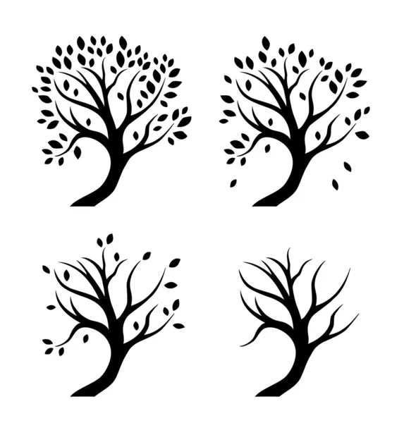 Silhouettes of trees — Stock Vector