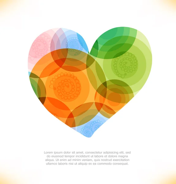 Vektor multicolor hjärta. älska glänsande banner. — Stock vektor