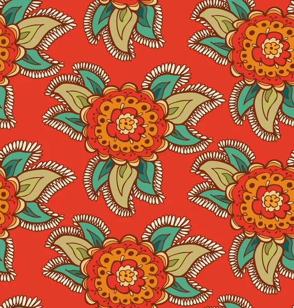 Textura floral decorativa colorida sin costuras — Vector de stock