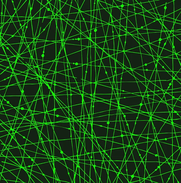 Кислотно-зеленая линейная структура сети с точками — стоковый вектор