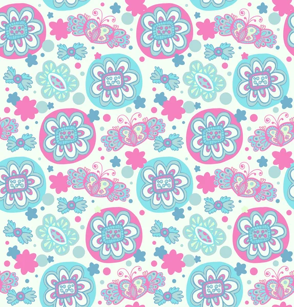 Motif floral décoratif sans couture — Image vectorielle