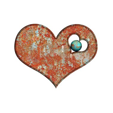Beauty Heart rust texture clipart