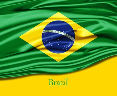 Brezilya bayrağı ipeğe bağlı