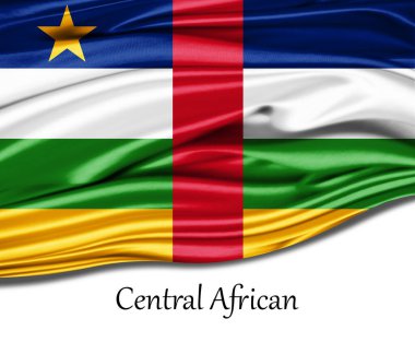 Orta Afrika bayrağı ipek üzerinde