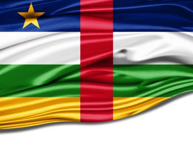 Orta Afrika bayrağı ipek üzerinde
