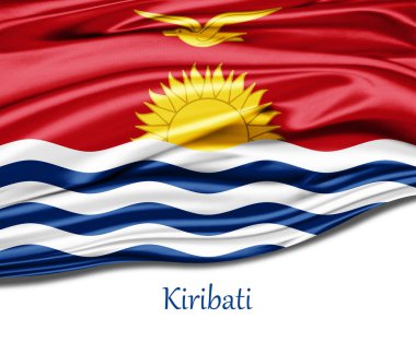 İpek üzerinde Kiribati bayrağı