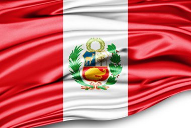 İpek üzerinde Peru bayrağı