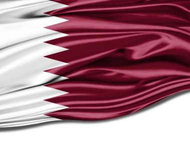 İpek üzerinde Katar bayrağı