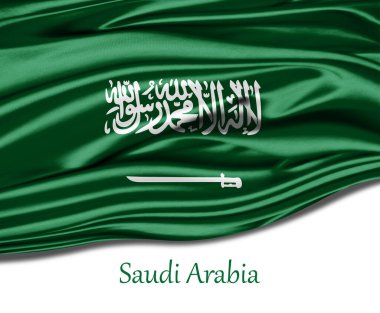 İpek üzerinde Suudi Arabistan bayrağı
