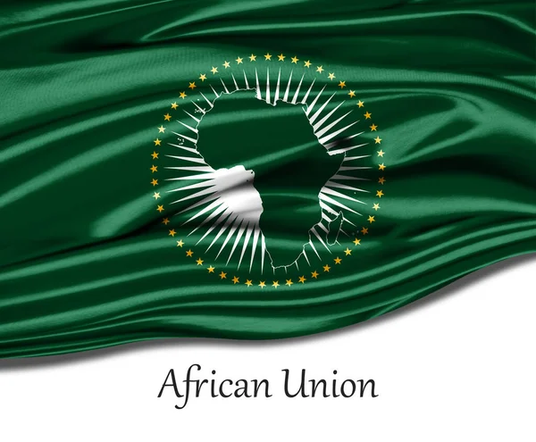 Den Afrikanske Unions Flag Silke - Stock-foto