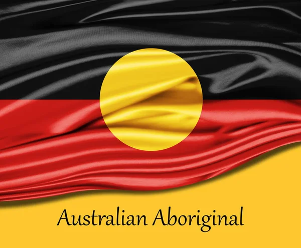 Aboriginal Australien Flagga Silke — Stockfoto