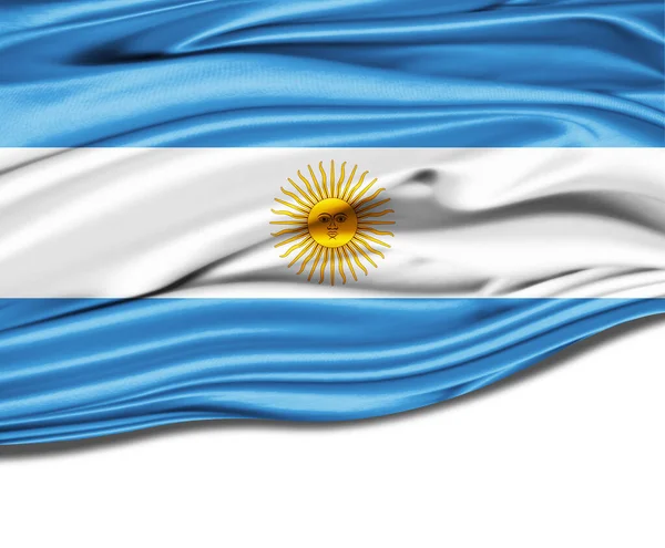 阿根廷国旗在丝绸上 — 图库照片