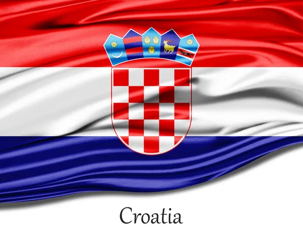 Croatia Flag Silk — Stock Photo, Image