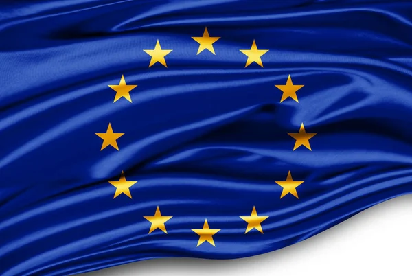 Selyemre Vonatkozó Európai Uniós Zászló — Stock Fotó