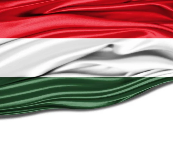 Ungarn Flagge Auf Seide — Stockfoto