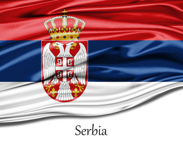 Флаг Сербии на шёлке