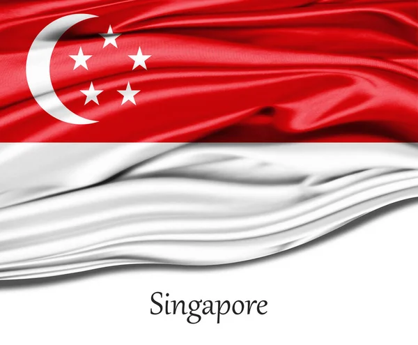 Bandeira Singapura Seda — Fotografia de Stock