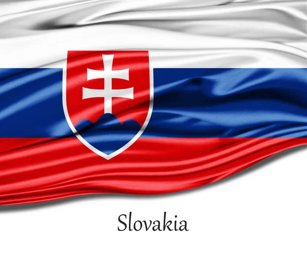 Slovakia Flag Silk — Stock Photo, Image