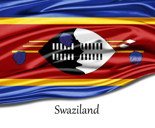 Bandeira Suazilândia Seda — Fotografia de Stock