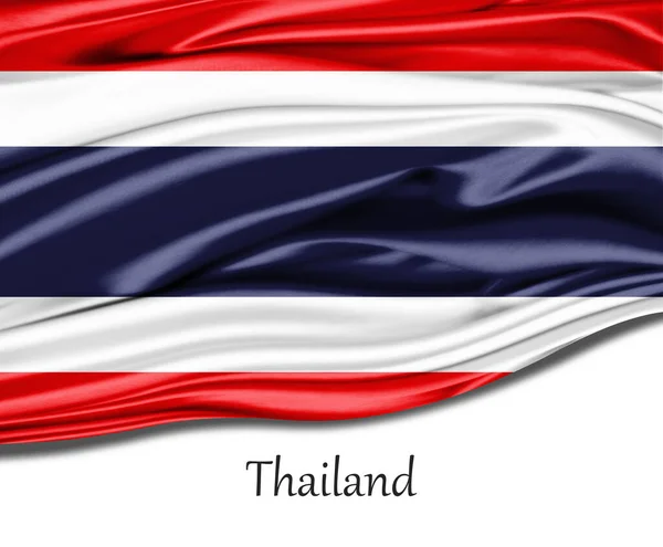 Drapeau Thaïlande Sur Soie — Photo