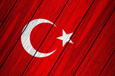 Tahta-3D resimli Türkiye bayrağı