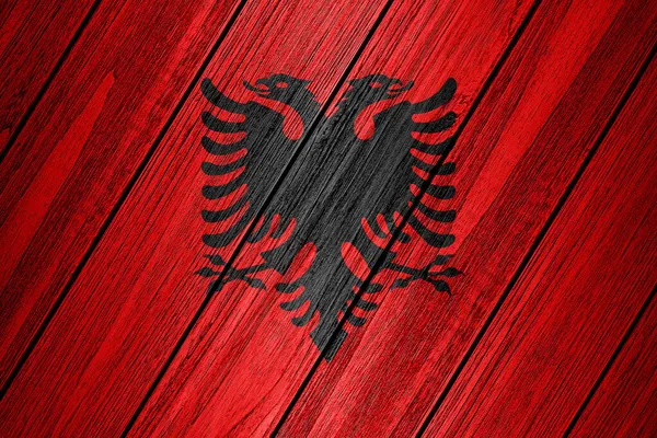 Bandeira Albânia Madeira Ilustração — Fotografia de Stock