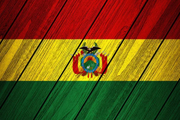 Bolivia Vlag Van Hout Illustratie — Stockfoto
