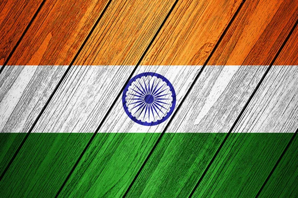 印度木雕三维图旗 — 图库照片
