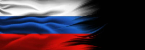 Russische Vlag Van Zijde Illustratie — Stockfoto