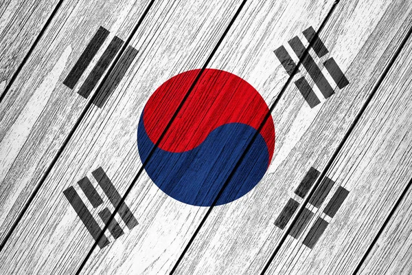 Bandera Corea Del Sur Madera Ilustración — Foto de Stock