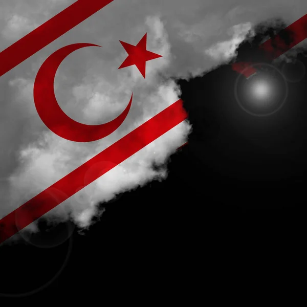 Türkische Republik Nordzypern Flagge Aus Seide — Stockfoto