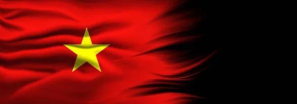 越南木刻3D图解国旗 — 图库照片