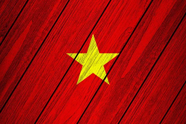Tahta Boyutlu Vietnam Bayrağı — Stok fotoğraf
