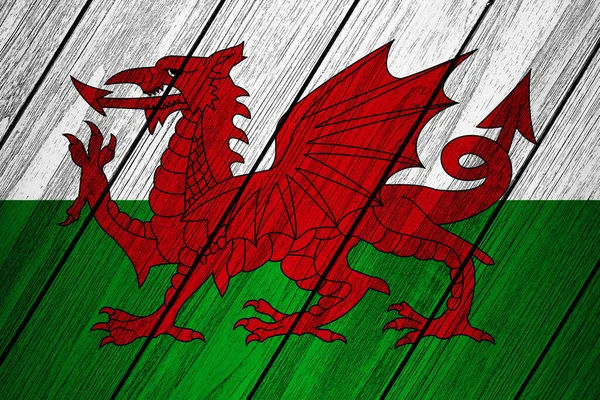 Walesflag Van Hout Illustratie — Stockfoto