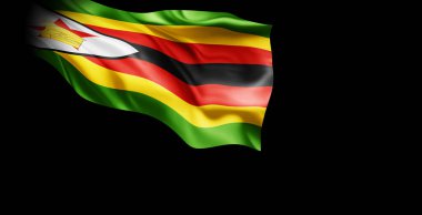 Rüzgarda sallanan Zimbabwe bayrağı. 3d oluşturma