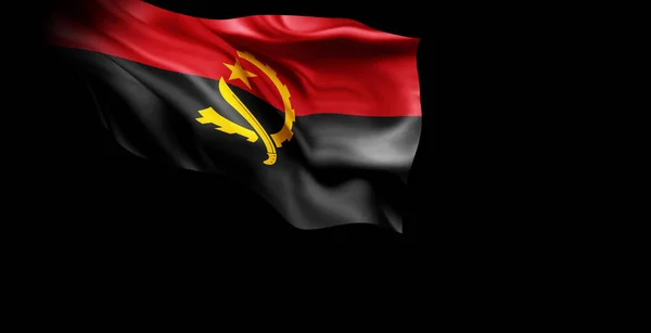 アンゴラの旗が風になびいていました 3Dレンダリング — ストック写真