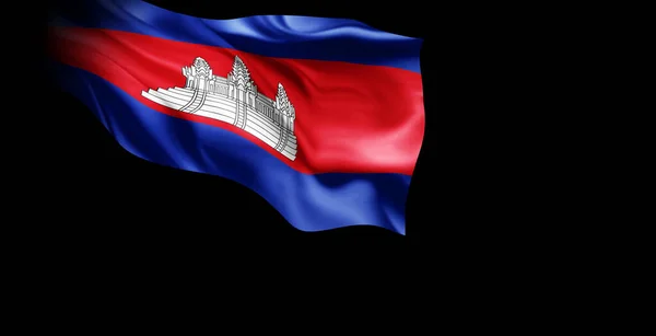Die Flagge Kambodschas Weht Wind Darstellung — Stockfoto