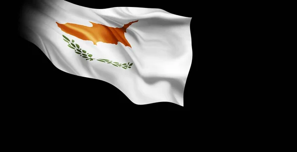 Flagge Zyperns Nationalsymbol Isoliert Auf Schwarzem Hintergrund — Stockfoto
