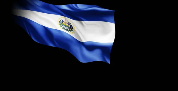 Κυματιστή Σημαία Της Χώρας Του Σαλβαδόρ — Φωτογραφία Αρχείου