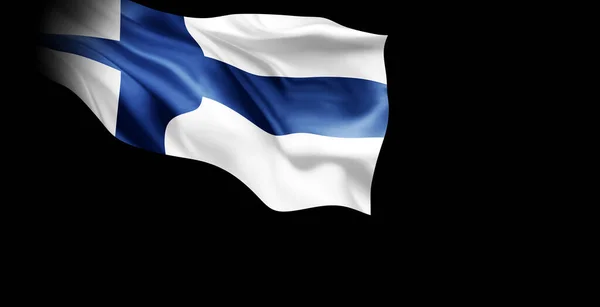 Ondeando Bandera Finlandia Ilustración — Foto de Stock