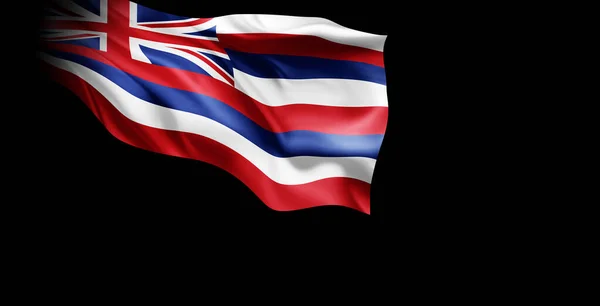 Renderização Uma Bandeira Acenando Havaí — Fotografia de Stock