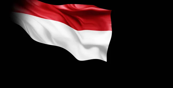 Weergave Van Een Wapperende Vlag Van Indonesië — Stockfoto