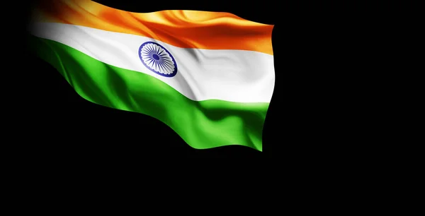 Размахивая Флагом Индии Иллюстрация — стоковое фото