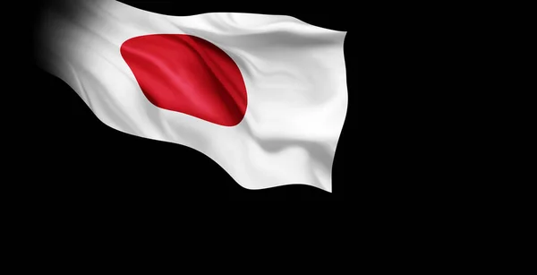 日本の国旗 3Dイラスト — ストック写真