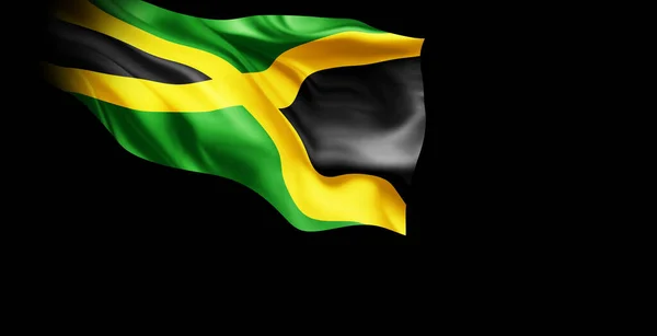 Jamaicas Flagga Viftar Vinden Illustration — Stockfoto